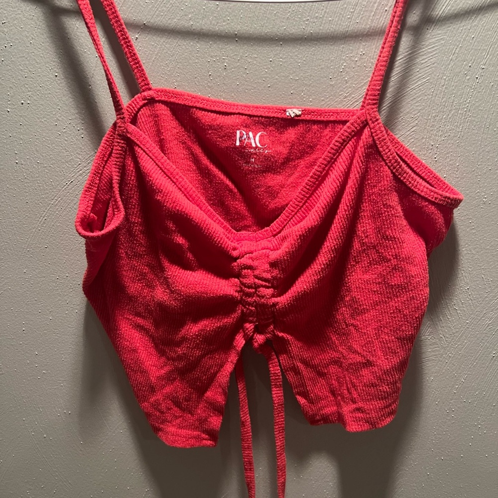 Women's Red Ruched Top